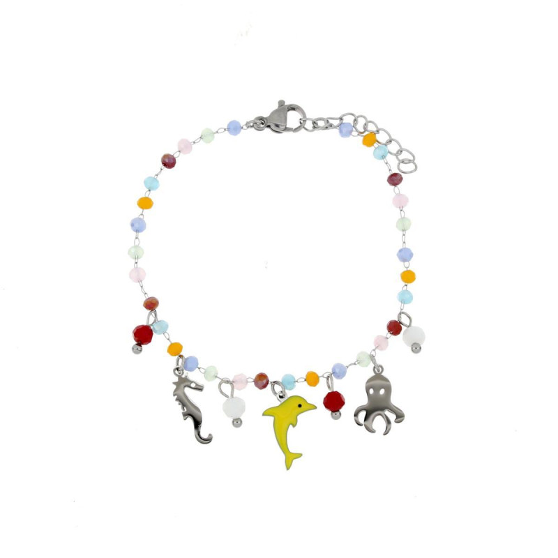 BRACCIALE CARAIBI IN ACCIAIO CM 17+2