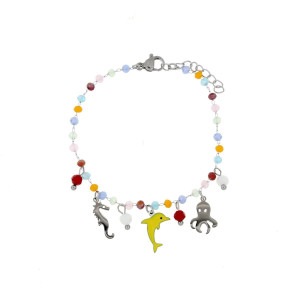 BRACCIALE CARAIBI IN ACCIAIO CM 17+2