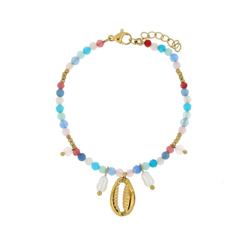 BRACCIALE CARAIBI IN ACCIAIO CM 17+2