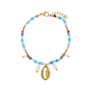 BRACCIALE CARAIBI IN ACCIAIO CM 17+2