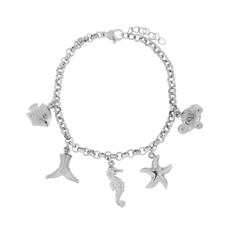 BRACCIALE CARAIBI IN ACCIAIO CM 17+2