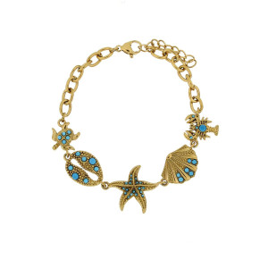 BRACCIALE CARAIBI IN ACCIAIO CM 17+2