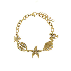 BRACCIALE CARAIBI IN ACCIAIO CM 17+2