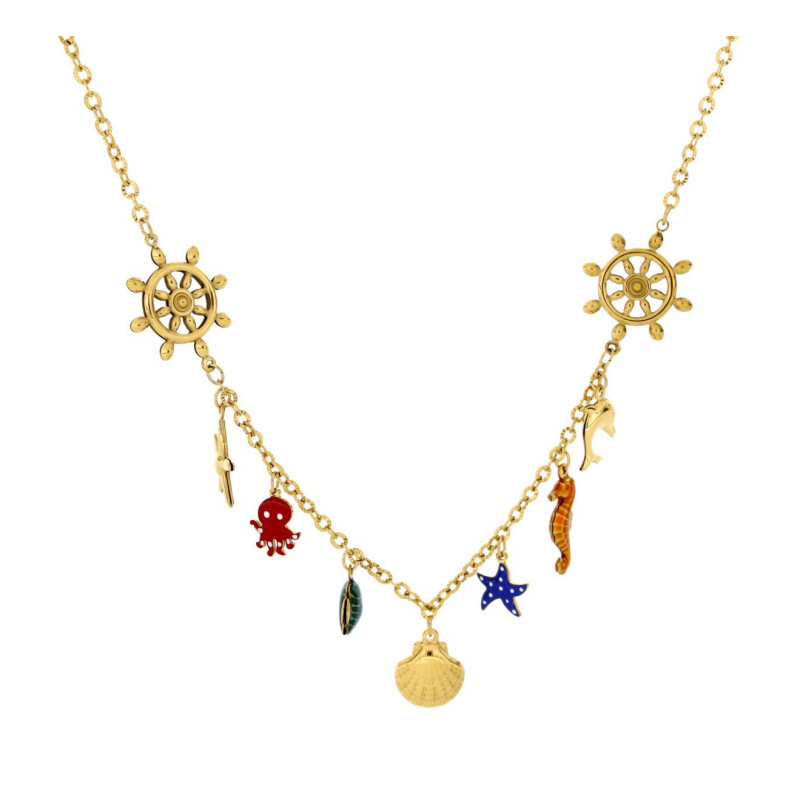 COLLANA CARAIBI IN ACCIAIO CM 40+5