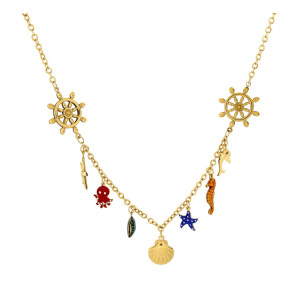 COLLANA CARAIBI IN ACCIAIO CM 40+5