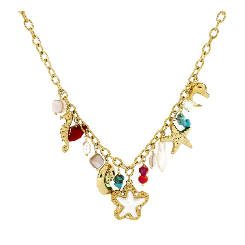 COLLANA CARAIBI IN ACCIAIO CM 40+5