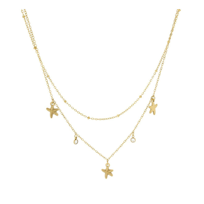 COLLANA CARAIBI IN ACCIAIO CM 40+5