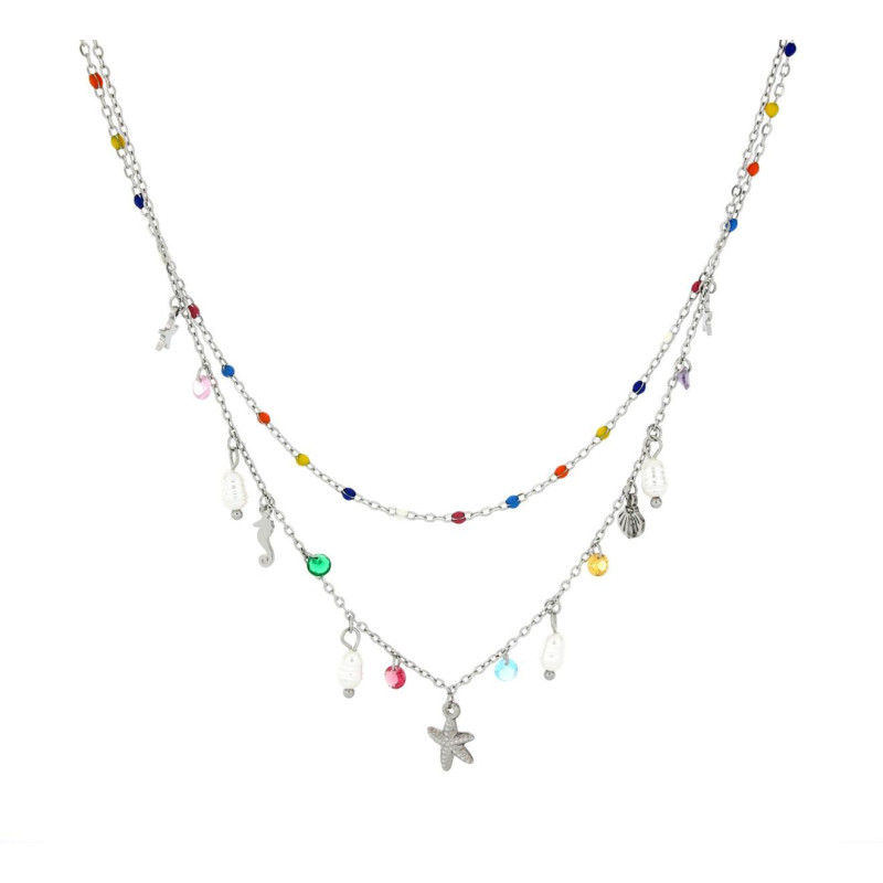 COLLANA CARAIBI IN ACCIAIO CM 40+5