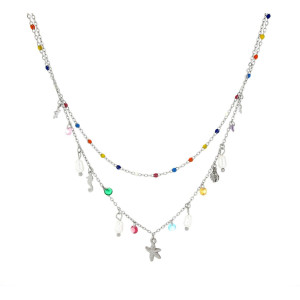 COLLANA CARAIBI IN ACCIAIO CM 40+5