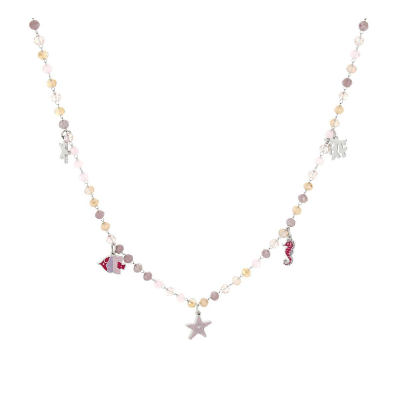 COLLANA CARAIBI IN ACCIAIO CM 40+5