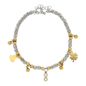 BRACCIALE CM 17+4 TYCHE IN ACCIAIO
