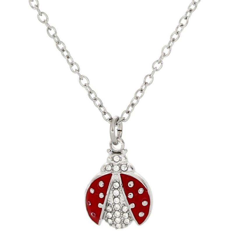 PENDENTE "ADANA" CON COCCINELLA IN ACCIAIO