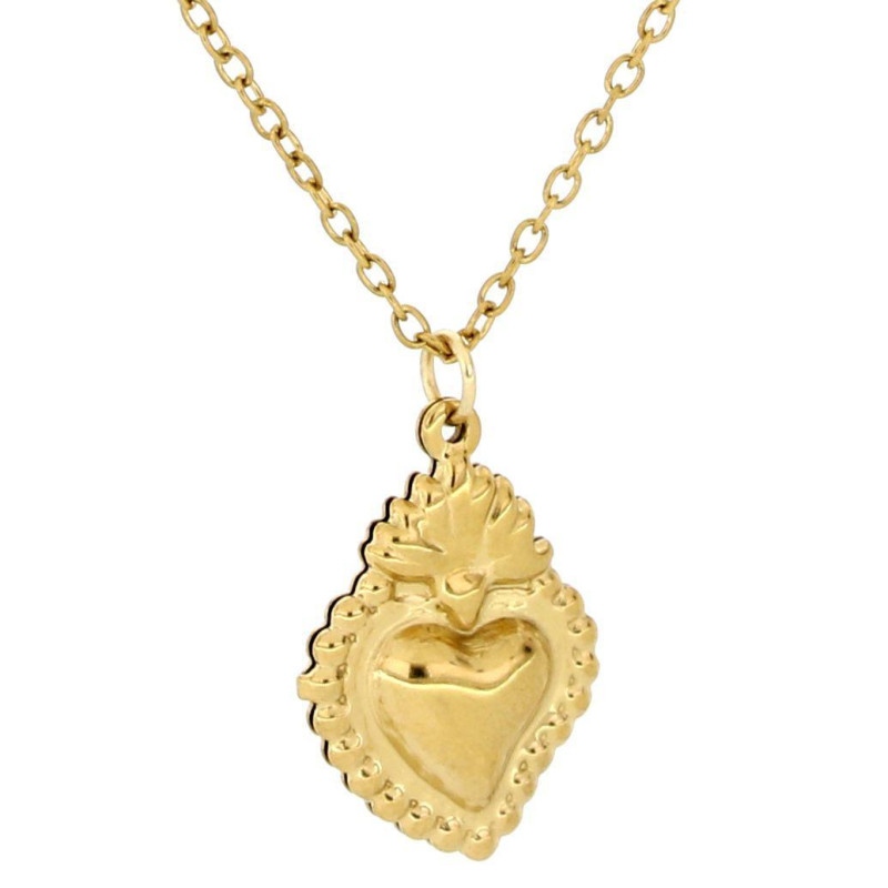 PENDENTE "ADANA" CON CUORE IN ACCIAIO