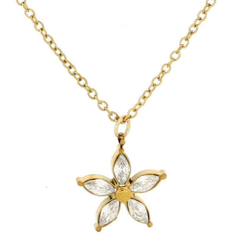 PENDENTE "ADANA" CON FIORE MM 20 IN ACCIAIO