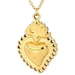 PENDENTE "ADANA" CON CUORE MM 30 IN ACCIAIO