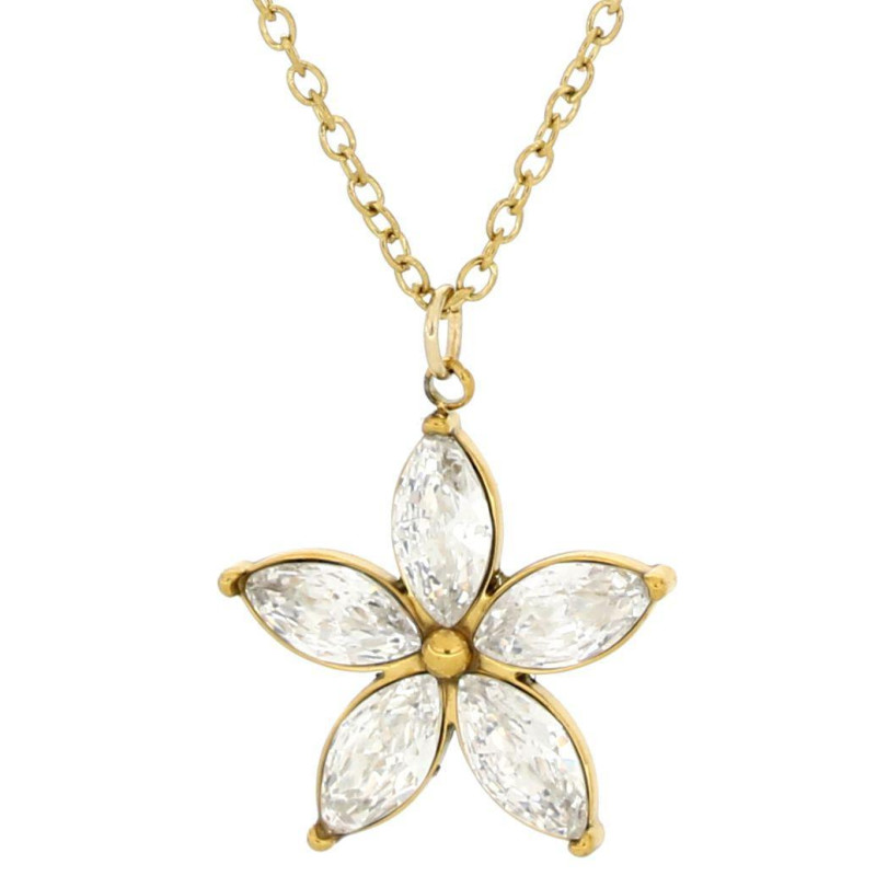 PENDENTE "ADANA" CON FIORE MM 20 IN ACCIAIO