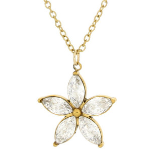 PENDENTE "ADANA" CON FIORE MM 20 IN ACCIAIO