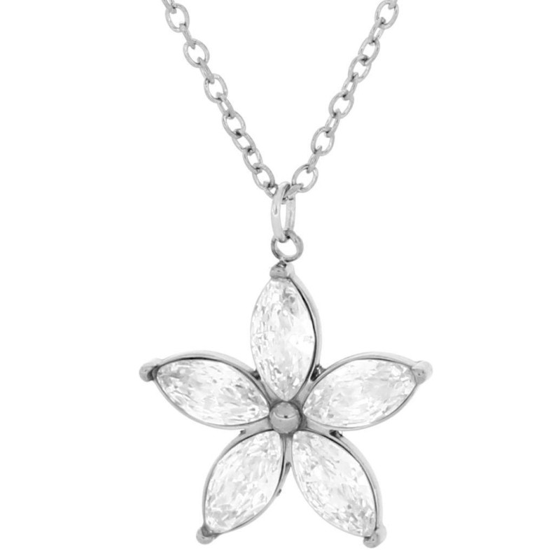 PENDENTE "ADANA" CON FIORE MM 20 IN ACCIAIO