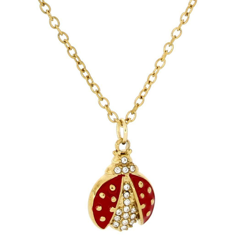 PENDENTE "ADANA" CON COCCINELLA IN ACCIAIO