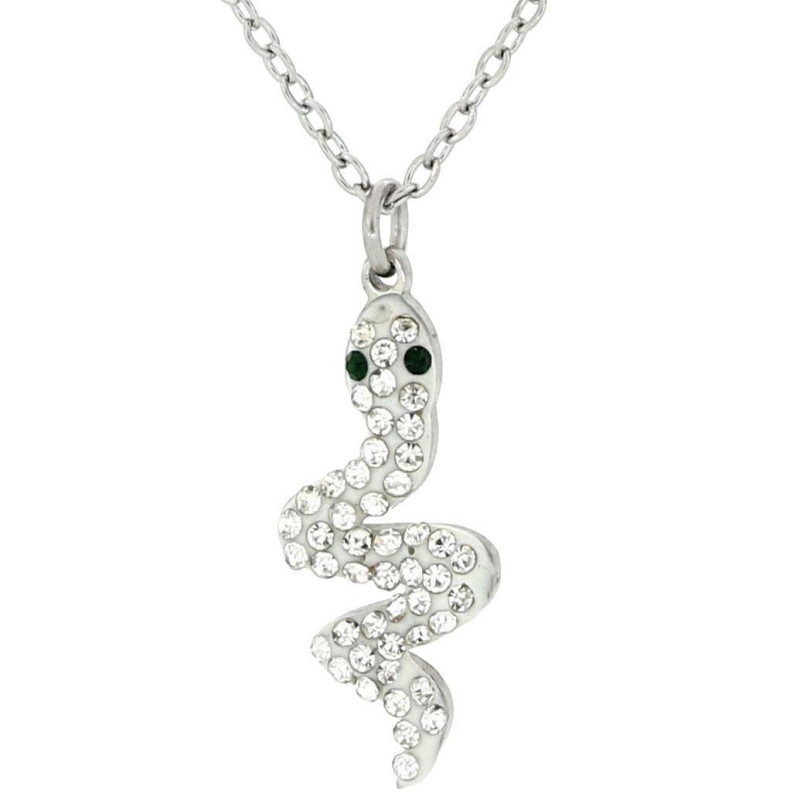 PENDENTE "ADANA" CON SERPENTE ZIRCONATO IN ACCIAIO