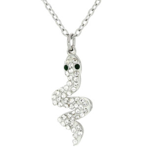 PENDENTE "ADANA" CON SERPENTE ZIRCONATO IN ACCIAIO