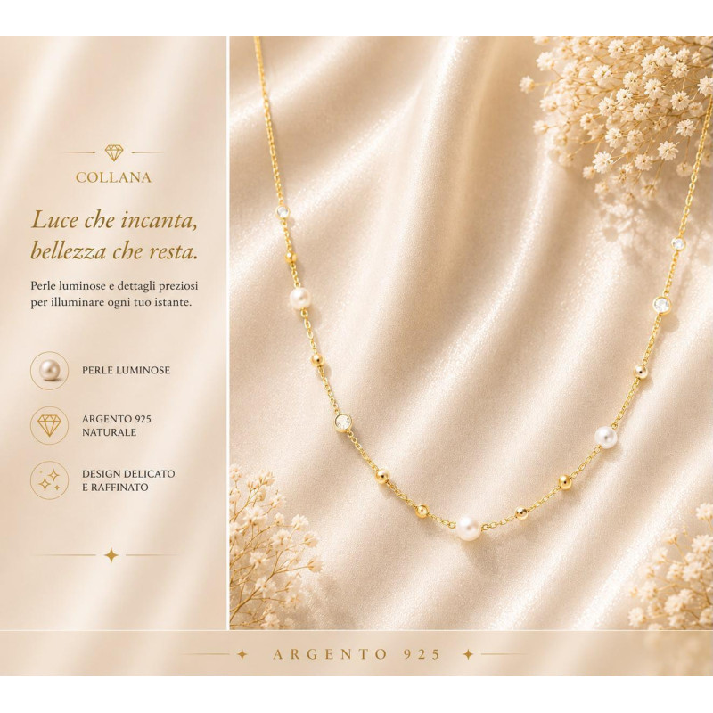 COLLANA ECLAT IN ARGENTO 40+4 CM
