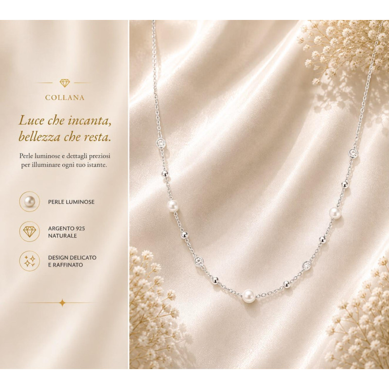 COLLANA ECLAT IN ARGENTO 40+4 CM