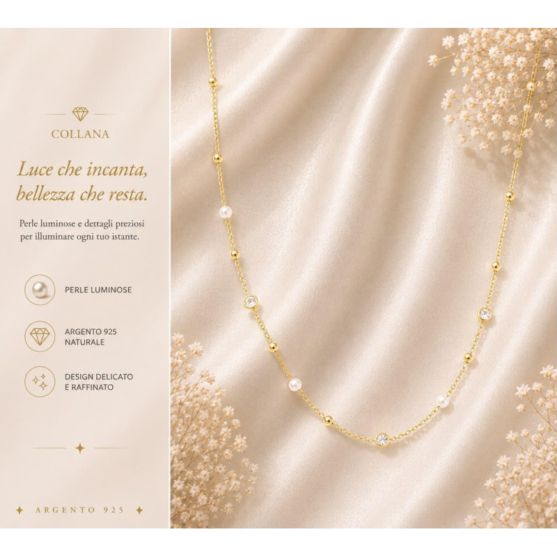 COLLANA ECLAT IN ARGENTO 40+5 CM