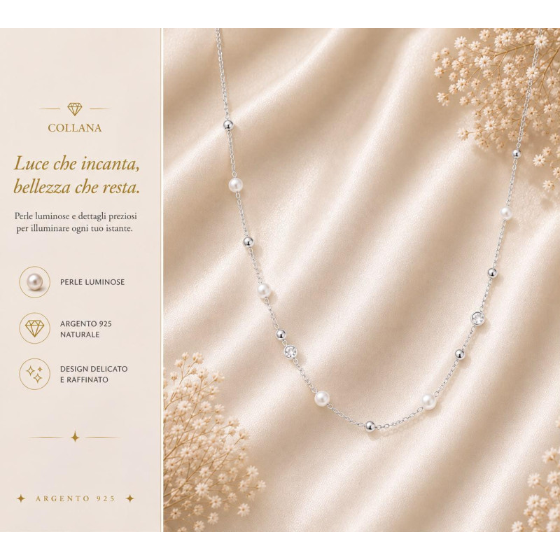 COLLANA ECLAT IN ARGENTO 40+5 CM