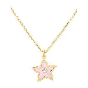 PENDENTE "BABY" CM 40+4 E FIORE MM 12 IN ARGENTO 925