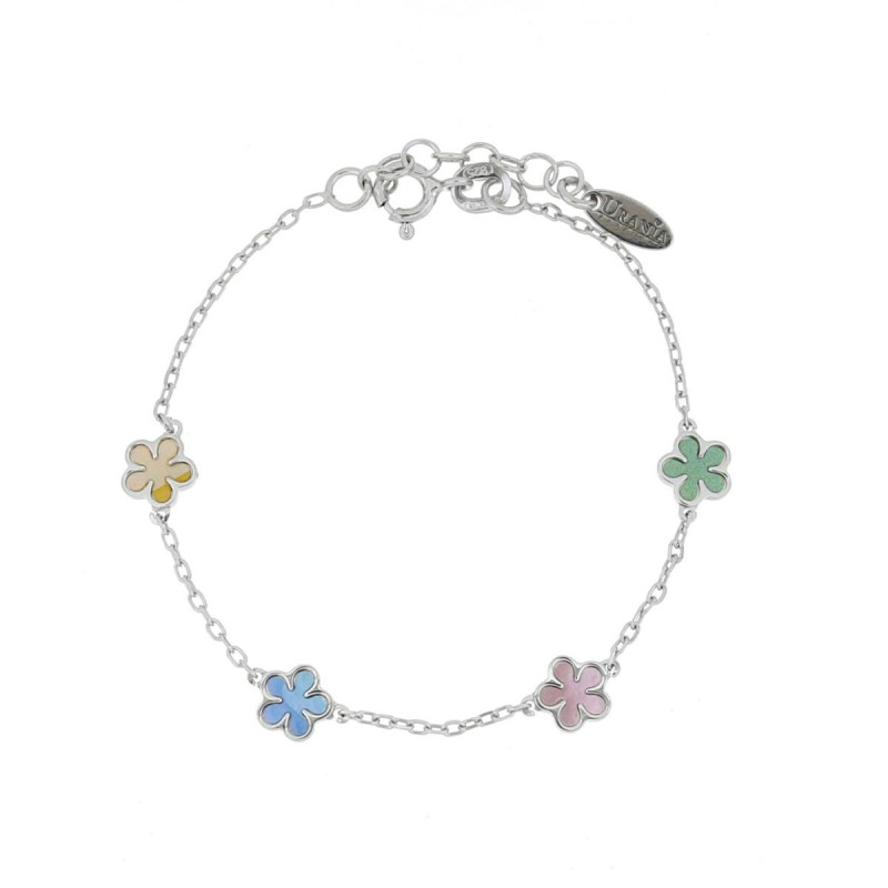 BRACCIALE "BABY" CM 16+2 E FIORI MM 6 IN ARGENTO 925