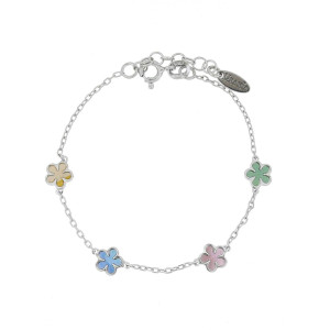 BRACCIALE "BABY" CM 16+2 E FIORI MM 6 IN ARGENTO 925
