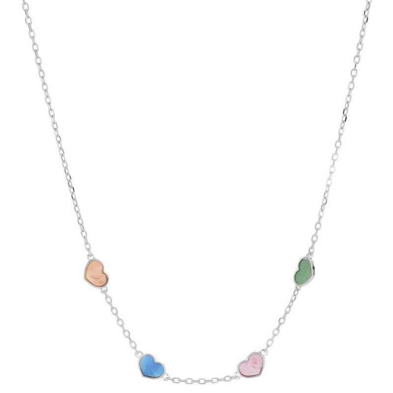 COLLANA "BABY" CM 30+3 E CUORI MM 5 IN ARGENTO 925