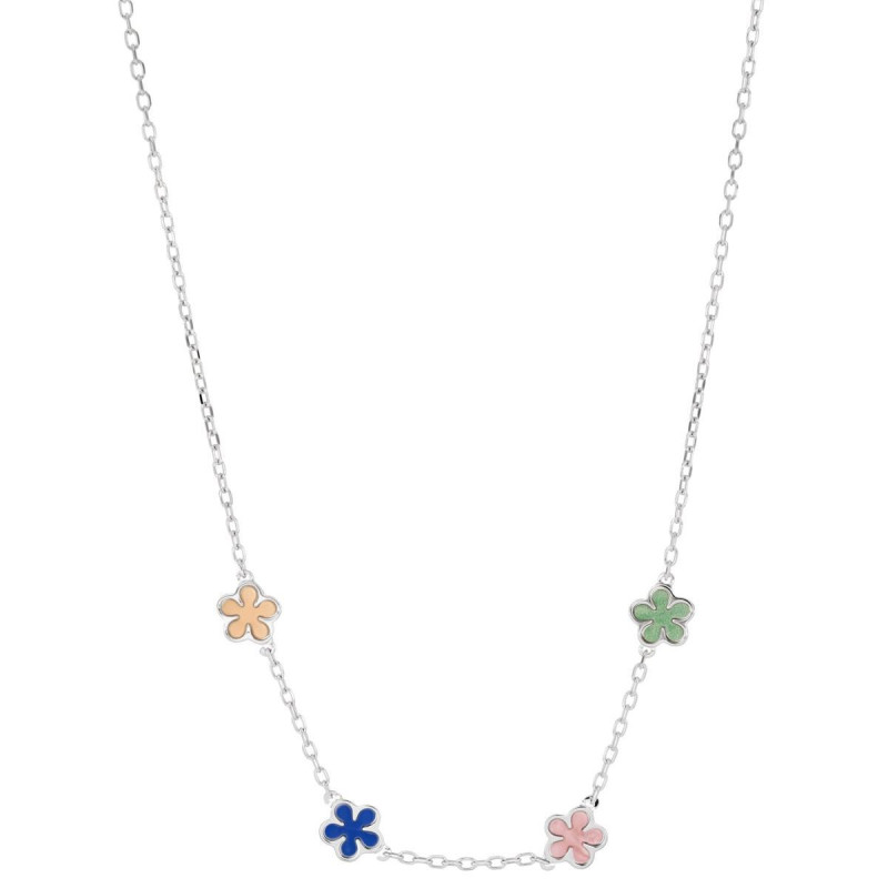 COLLANA "BABY" CM 30+3 E FIORI MM 6 IN ARGENTO 925