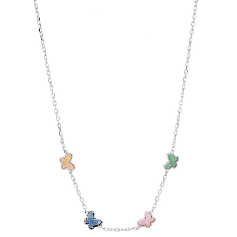 COLLANA "BABY" CM 30+3 E FARFALLE MM 5 IN ARGENTO 925