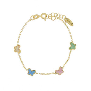 BRACCIALE "BABY" CM 16+2 E FARFALLE MM 5 IN ARGENTO 925