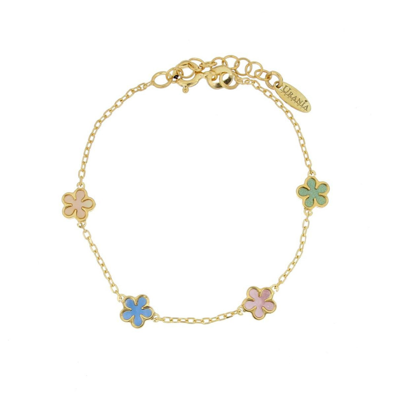 BRACCIALE "BABY" CM 16+2 E FIORI MM 6 IN ARGENTO 925
