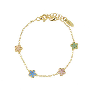 BRACCIALE "BABY" CM 16+2 E FIORI MM 6 IN ARGENTO 925