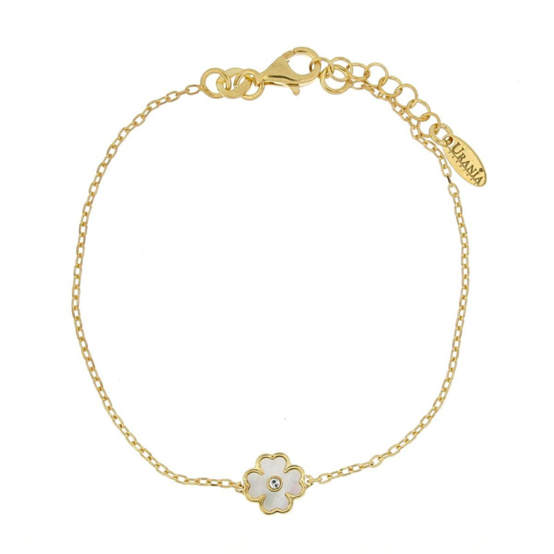 BRACCIALE "BABY" CM 16+2 E QUADRIFOGLIO MM 8 IN ARGENTO 925