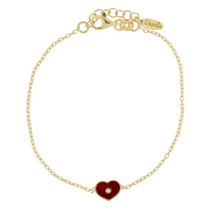 BRACCIALE "BABY" CM 16+2 E CUORE MM 7 IN ARGENTO 925