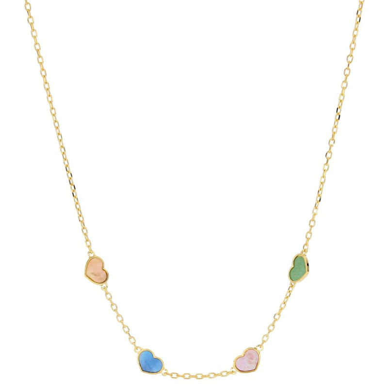 COLLANA "BABY" CM 30+3 E CUORI MM 5 IN ARGENTO 925