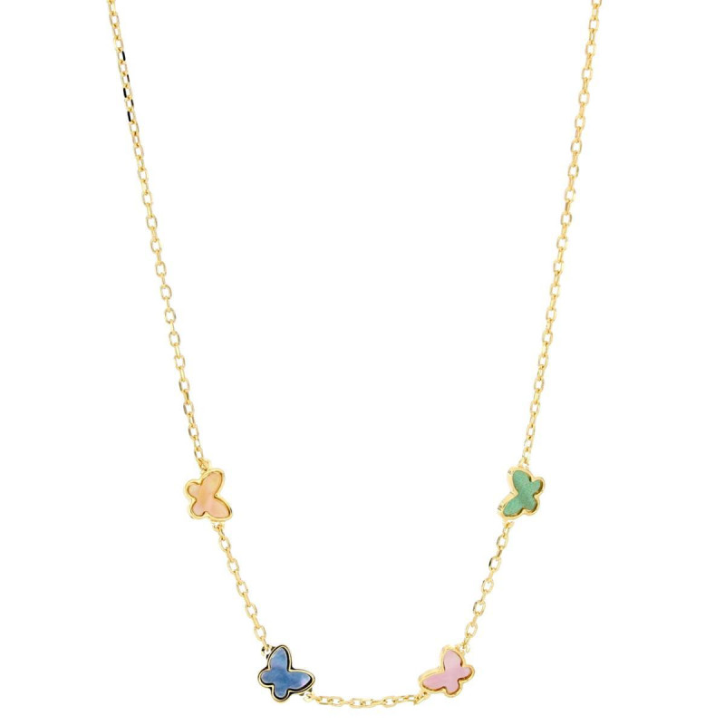 COLLANA "BABY" CM 30+3 E FARFALLE MM 5 IN ARGENTO 925