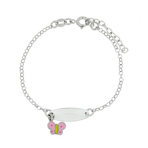 BRACCIALE "BABY" CON TARGA IN ARGENTO 925 FARFALLA