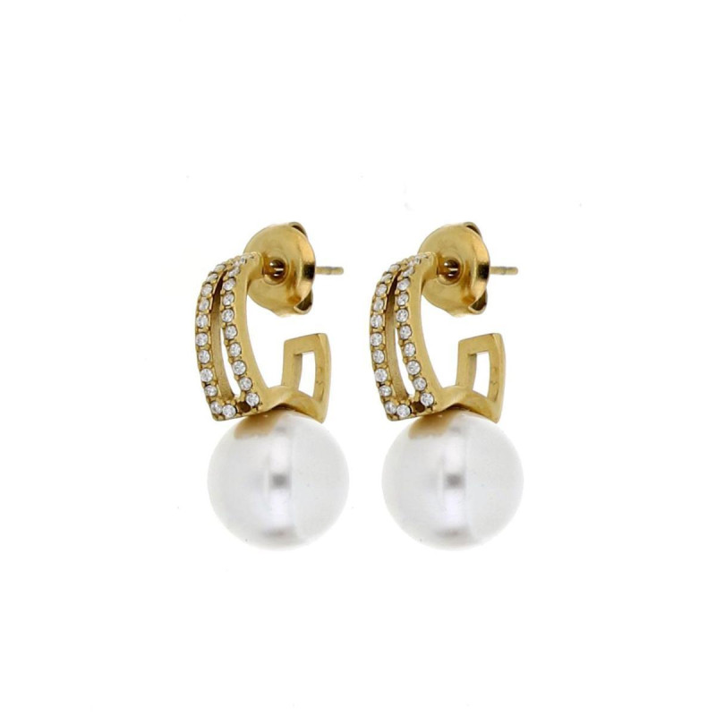 ORECCHINI KALISTA IN ACCIAIO B 21X13 MM P 10 MM