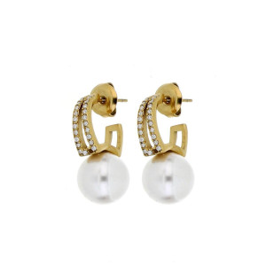 ORECCHINI KALISTA IN ACCIAIO B 21X13 MM P 10 MM