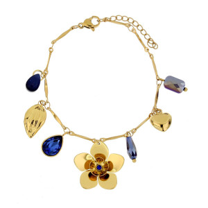 BRACCIALE NYSSA CM 16+3 IN ACCIAIO FIORE MM 20