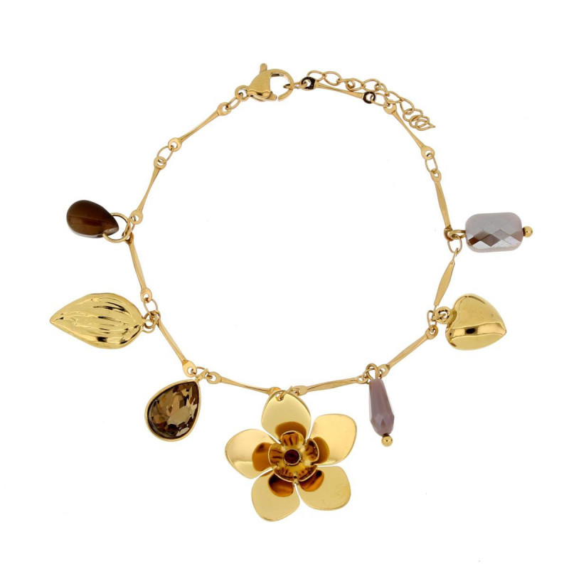 BRACCIALE NYSSA CM 16+3 IN ACCIAIO FIORE MM 20
