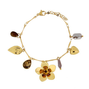 BRACCIALE NYSSA CM 16+3 IN ACCIAIO FIORE MM 20