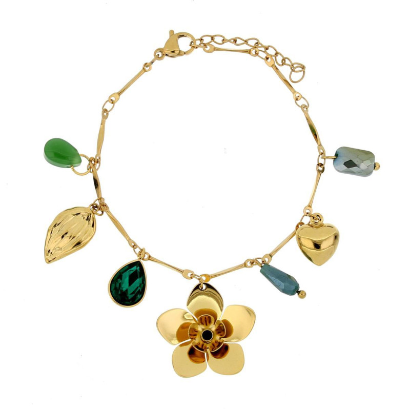 BRACCIALE NYSSA CM 16+3 IN ACCIAIO FIORE MM 20