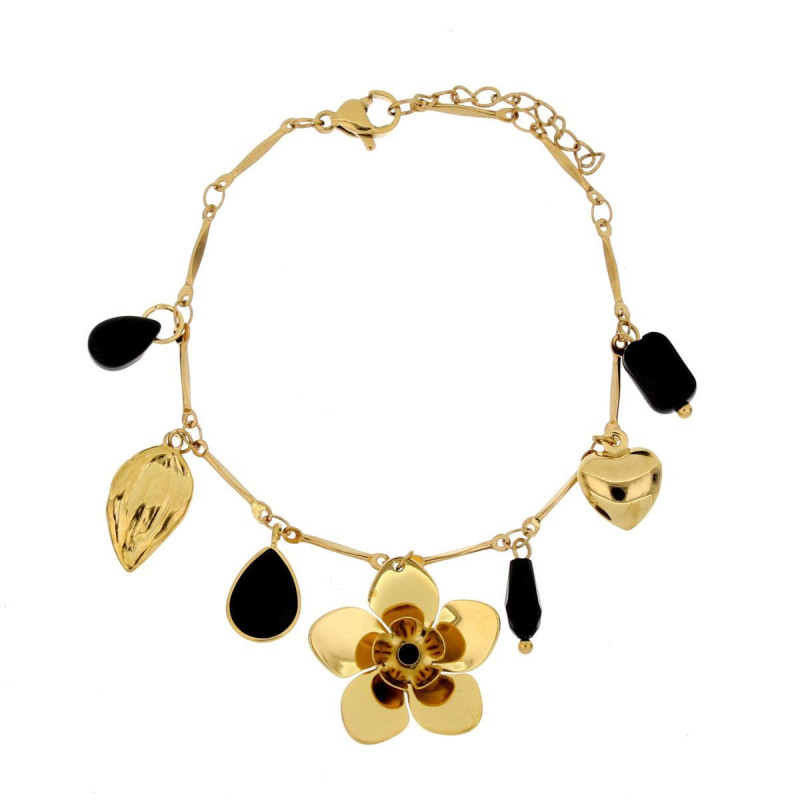 BRACCIALE NYSSA CM 16+3 IN ACCIAIO FIORE MM 20